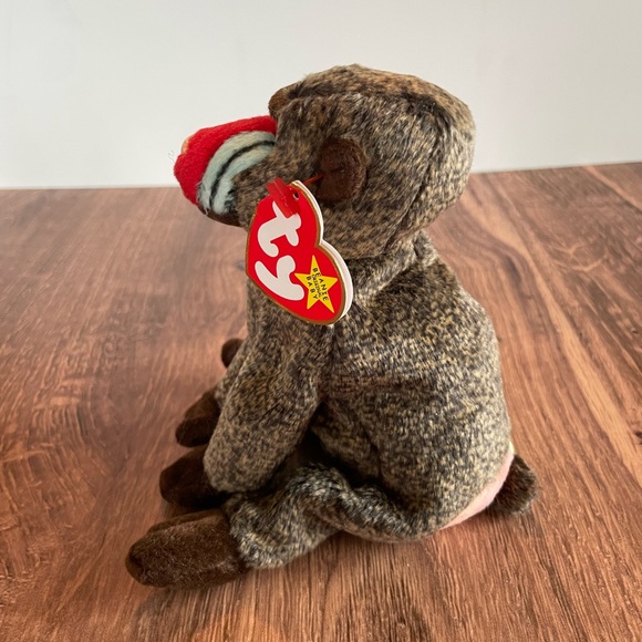 3 FOR $25: Authentic TY Beanie Babies Cheeks the Baboon, 1999. NWT - Picture 2 of 4